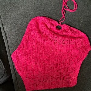 Elegant Pink Women's Halter Neck Tank Top